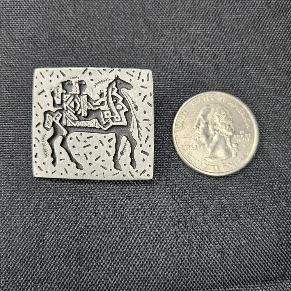 Vintage Alice Seely Urban Fetishes Pewter Horse Pin Brooch‎ Tribal Southwestern